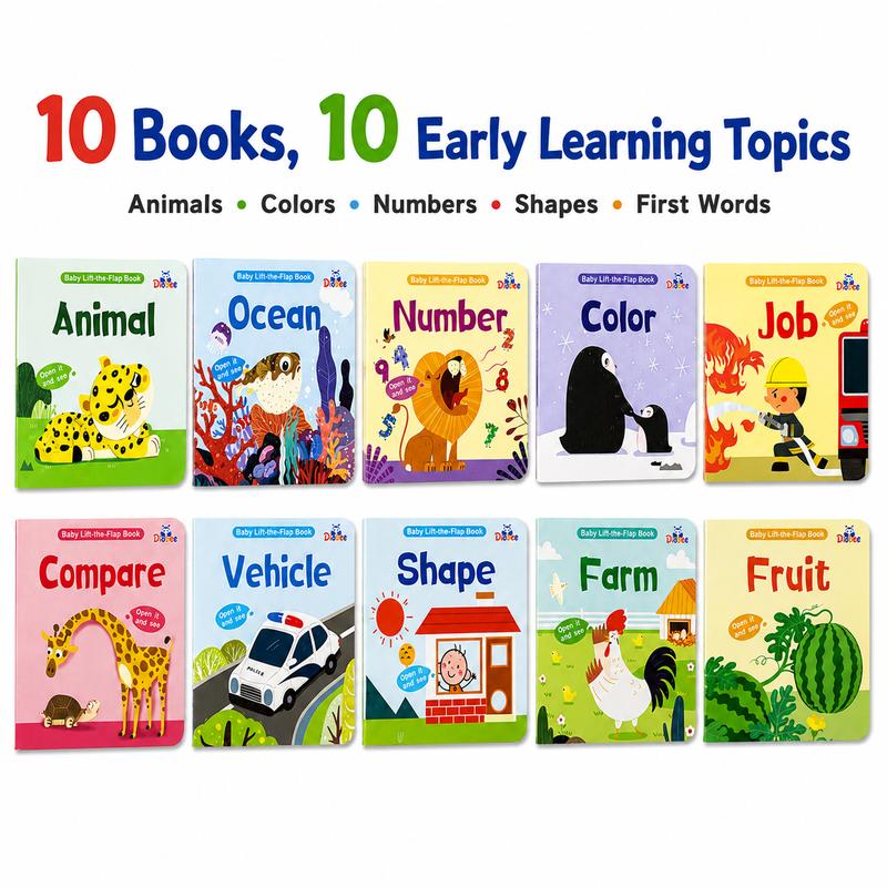 Lift & Talk First Words Set (10 Interactive Flap Books)