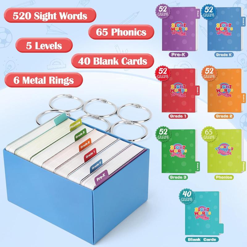 The Complete 520 Sight Words & Phonics Flash Cards